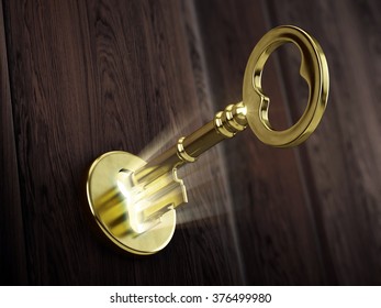 Golden Key Moving Keyhole Stock Illustration 376499980 | Shutterstock