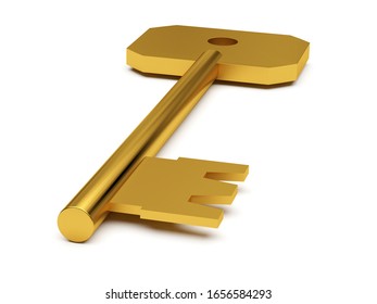 Golden Key Shadow Isolated On White Stock Illustration 1656584293 ...