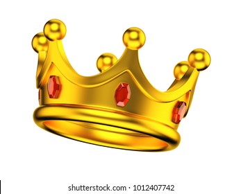 Golden Kings Crown Isolated On White Stock Illustration 1012407742 ...