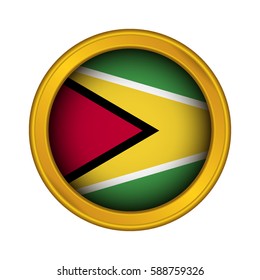 Golden Label Flag Guyana On White Stock Illustration 588759326 ...