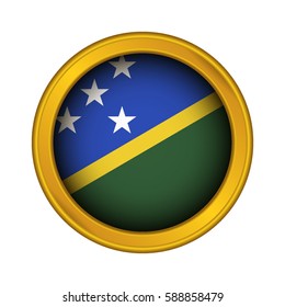 Golden Label Flag Solomon Islands On Stock Illustration 588858479 ...