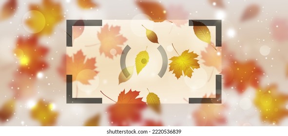 Golden Leaves Of Autumn On Focus Through Camera Lens