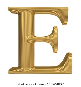 Golden Matte Letter E Jewellery Font Stock Illustration 158657021