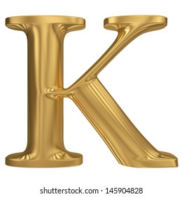 Golden Letter K Gold Solid Alphabet Stock Illustration 145904828 ...