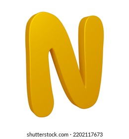 Golden Letter N 3d Render Isolated Stock Illustration 2202117673 ...