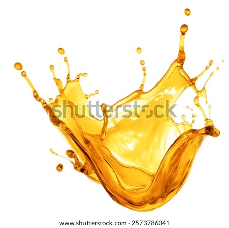 Golden liquid splashes create vibrant dynamic motion.