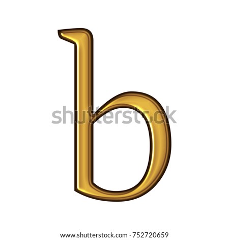 Royalty Free Stock Illustration Of Golden Lowercase Small Letter B 3