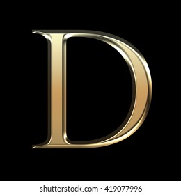 Golden Matte Letter D Jewellery Font Stock Illustration 419077996 ...