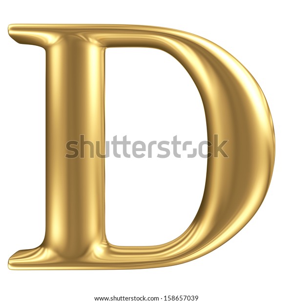 Golden Matte Letter D Jewellery Font Stock Illustration 158657039