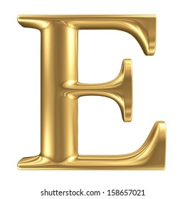 Golden Matte Letter E Jewellery Font Stock Illustration 158657021