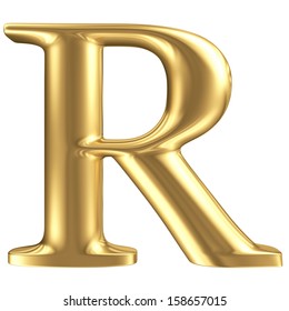 Golden Font Type Letter R Uppercase Stock Illustration 154566134