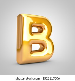 Golden Metallic Balloon Letter B Uppercase Stock Illustration ...