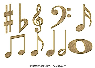 Golden Musical Notes Stock Illustration 775309609 | Shutterstock