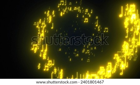Golden musical notes. Computer generated 3d render. 3D Illustration