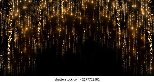 Golden Night Falling Particles Royal Awards Graphics Background Bokeh Effect Sparkle Elegant Shine Modern Glitter Template Luxury Premium Corporate Design. Template Banner Certificate. Luxury Graphics - Powered by Shutterstock