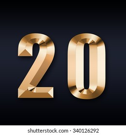 Golden Number 20 Stock Illustration 340126292 | Shutterstock