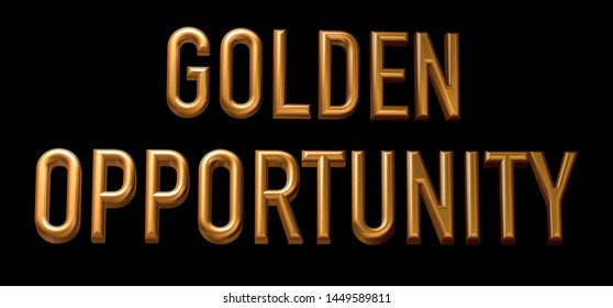 Golden Opportunity Yellow 3d Illustration On Stock Illustration ...