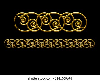 Golden, Ornamental Segment, “slalom