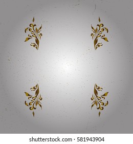 Golden pattern. Oriental ornament. Golden pattern on white background with golden elements.
