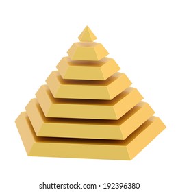 Pyramid Divided Into Seven White Golden Stock Illustration 208804081