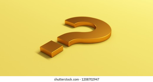 Golden Question Mark Isolated 3d Render Stock Illustration 1208702947 