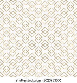 Golden Raster Abstract Geometric Pattern With Linear Shapes, Rhombuses, Diamonds. Stylish Minimal Gold And White Geo Texture. Subtle Modern Luxury Background. Repeat Design For Decoration, Print, Web