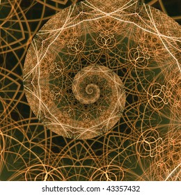 The Golden Ratio, A Mathematical Phenomenon. Abstract Background Fractal Representation Of The Golden Mean.