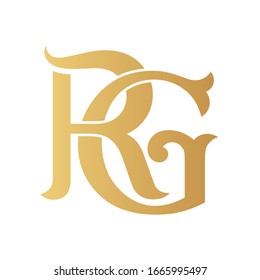Golden Rg Monogram Isolated White Stock Illustration 1665995497 ...