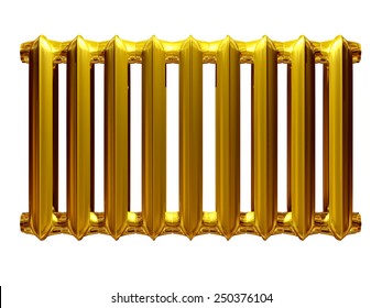 golden ribbed pipe radiator