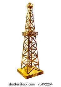 golden rig, drill tower or oil-well derrick