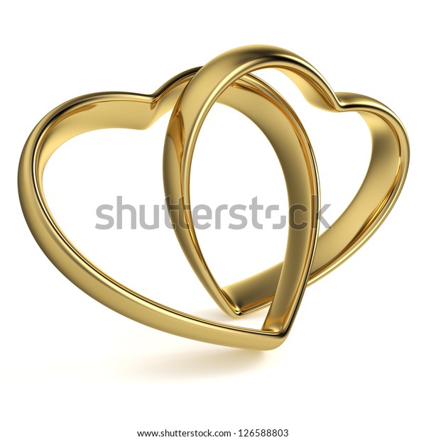 Golden Rings Shape Heart Linked Together Stock Illustration 126588803