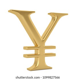 Golden RMB Sign On Steel Podium. 3D Illustration.