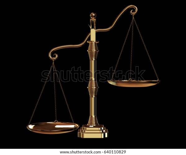 Golden Scale Isolated On Black Background Stock Illustration 640110829