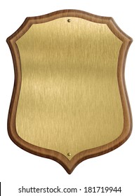 Golden Shield Diploma Wooden Frame Isolated Stock Illustration ...