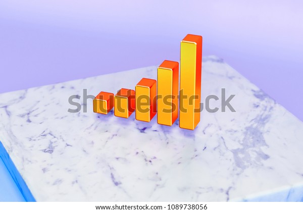 Golden Signal of Music Symbol on\
Blue Background With Marble. 3D Illustration of Golden Audio,\
Impulse, Music, Signal, Sound Icon Set in the Blue\
Light.
