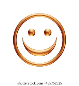 Golden Smiley 3d Rendered On Isolated Stock Illustration 455752525 ...