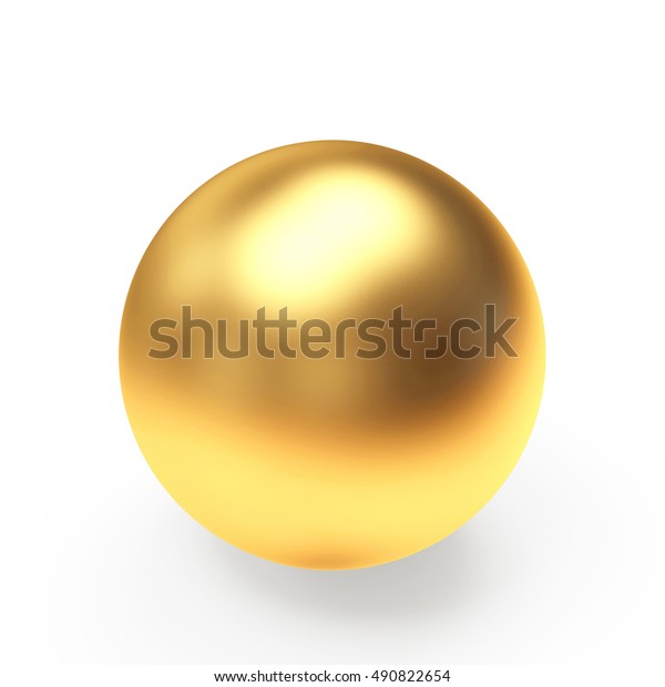 白い背景に金色の球またはボール 3dイラスト のイラスト素材