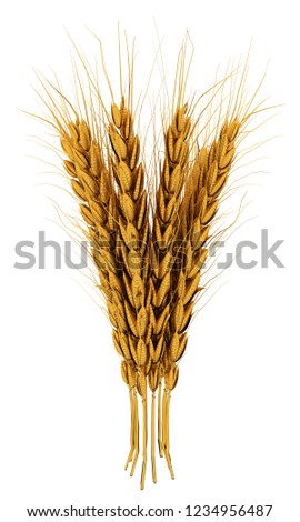 Golden spikelet. 3d render