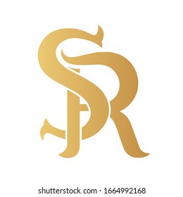 Golden Sr Monogram Logo Isolated White Stock Illustration 1664992168 ...