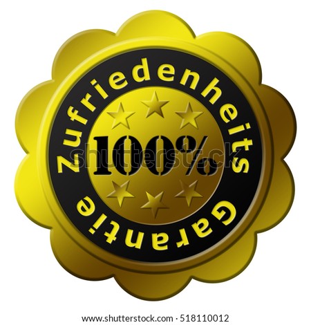 Golden Sticker saying "Satisfaction Guarantee" in German