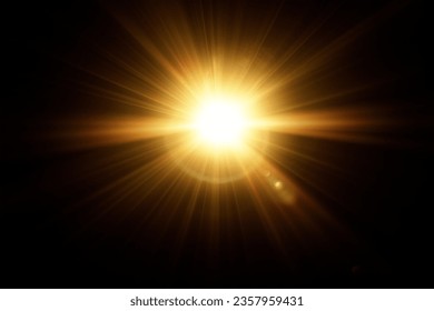 Golden sunlight,Abstract sun burst ,digital lens flare on black background for overlay - Powered by Shutterstock