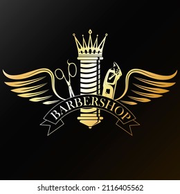 Golden symbol of barbershop and barbershop. Scissors and clipper - Powered by Shutterstock