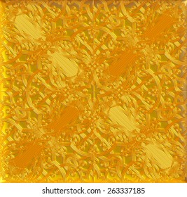 golden vintage pattern, ornate metal carving background. - Shutterstock ID 263337185