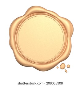 Golden Wax Seal Blank Space Isolated Stock Illustration 208055308 ...