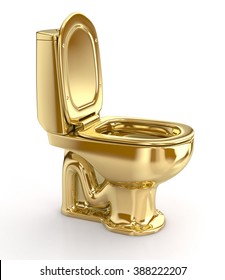 Romantiek Mijlpaal mouw Golden Wc Toilet Stock Illustration 388222207