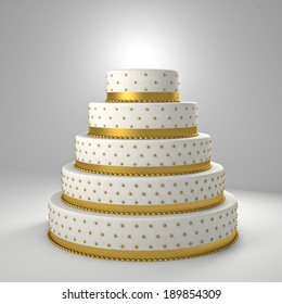 Golden Wedding Cake 3d Image