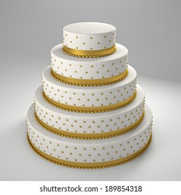 Golden Wedding Cake 3d Image