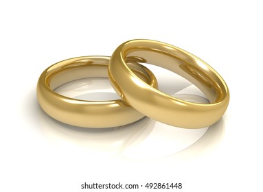 Vector 3d Realistic Gold Metal Wedding Stock Vector (Royalty Free ...