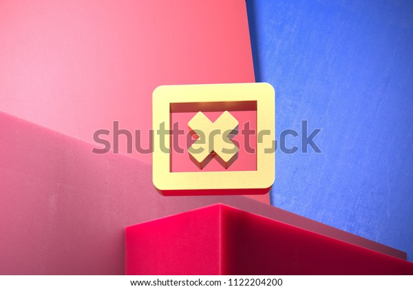 Golden Window Close Contour Icon On Stock Illustration 1122204200