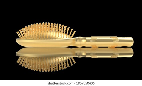 golden women's comb 3d render - Powered by Shutterstock